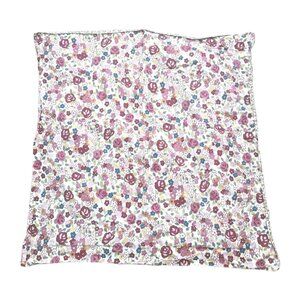 Pottery Barn Emily Pink Floral Green Print Pillow Sham Euro 30x30 Square